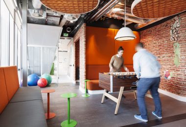 Foosball table in office